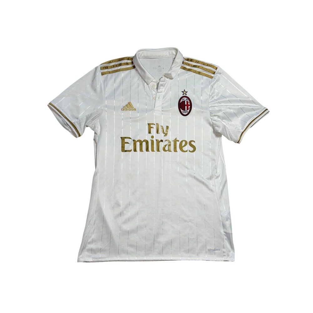Adidas AC Milan 2016-17 Away Jersey White Gold Soccer Shirt AI6891 Mens L